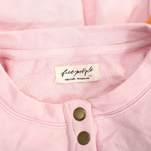 Free People Strawberry Sweatshirt Top Pullover Colorblocked Ribbed S NWD 284288 - Picture 8 of 9